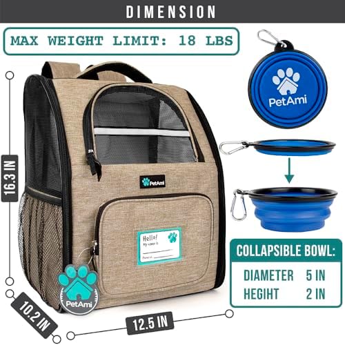 PetAmi Dog Backpack Carrier Airline Approved Cat Pet Puppy Bag - Image 2