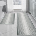 BSICPRO Bathroom Rugs Sets 2 Piece, Non Slip Striped Bath Mats, Light Gray by BSICPRO