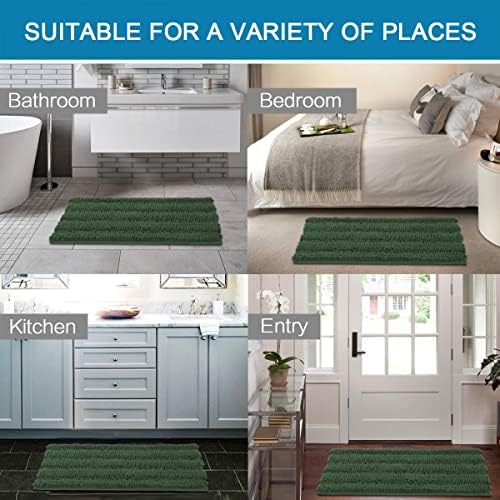 H.VERSAILTEX Bathroom Rugs Bath Mats Sets Super Absorbent Chenille Striped Bath - Image 6