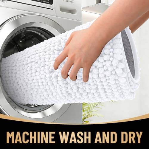 OLANLY Thick Chenille Bathroom Runner Rugs 59x20, Absorbent Bath Mat - Image 4