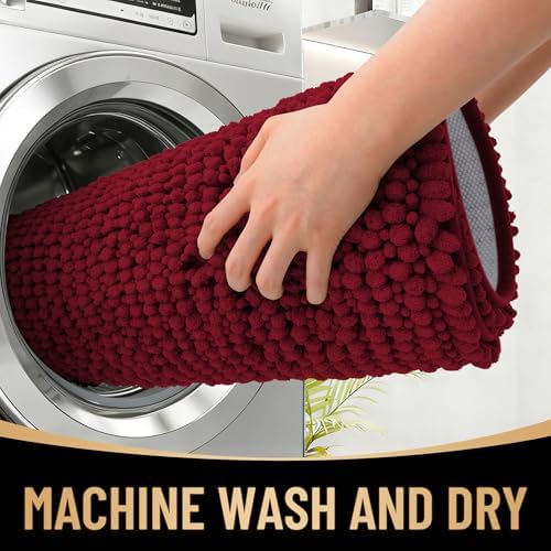 OLANLY Thick Chenille Bathroom Runner Rugs Mats 44x24 - Image 4