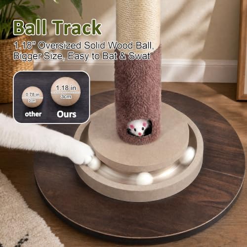 40" Cat Scratching Post, Natural Sisal Rope Cat Scratcher Tree - Image 6