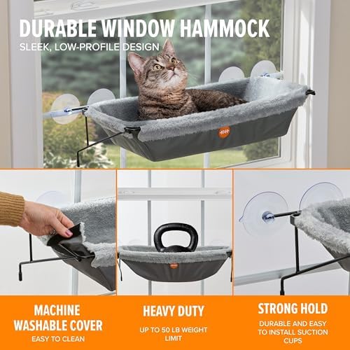 K&H Cat Window Perch, EZ Mount Cat Window Hammock, Holds 50 lbs - Image 4