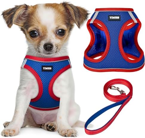 No Pull Dog Puppy Harness and Leash Set Reflective Mesh Vest XX-Small by YIMEIS