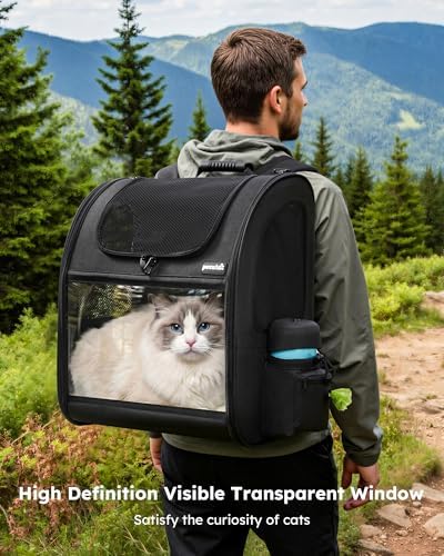 pecute Cat Backpack Expandable, Cat Carrier Backpack Acrylic Window - Image 3