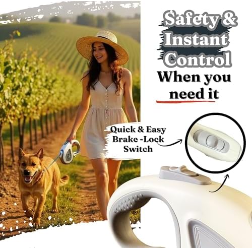 Retractable Dog Leash with Poop Bag Holder-16Ft NylonTape Retractable Leash - Image 3