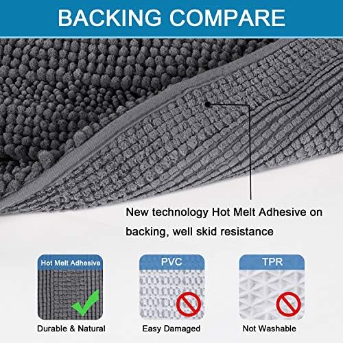 H.VERSAILTEX Bath Rugs for Bathroom Non Slip Bath Mats Extra Thick Chenille - Image 4