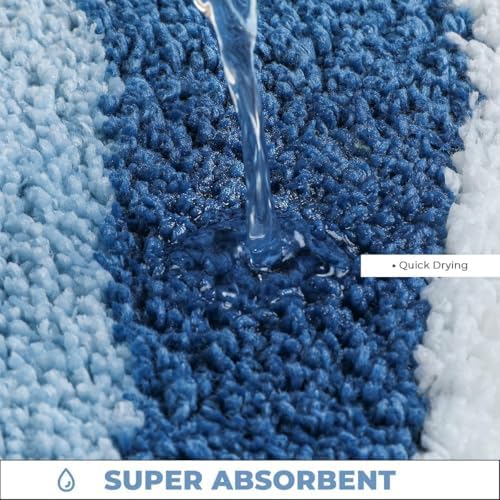 Cute Ocean Bath Rug Super Absorbent Non Slip Modern Bathroom Mat Machine - Image 3