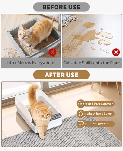 Fostanfly Cat Litter Mat, Machine Washable, Extra Large XL 45"x27" - Image 6