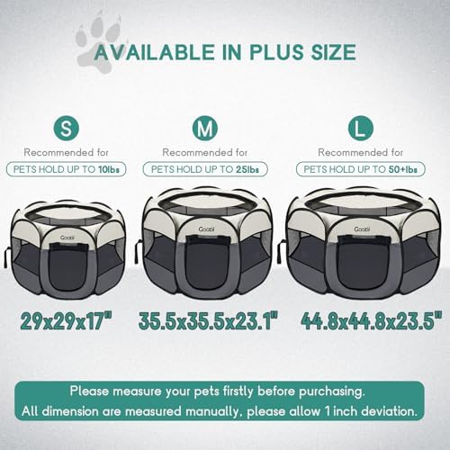 Goozii Pet Cat Playpen for Indoor Cats Enclosed, Puppy Dog Play Pen for Outdoor - Image 5