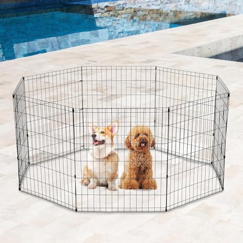 FDW Dog Pen Playpen Puppy Pet Playpen 8 Panel Indoor Outdoor Metal Portable - Image 7