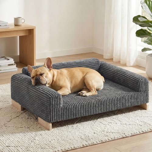 Veehoo Elevated Dog Bed Indoor, Wood Furniture Style Dog Couch Sofa by Veehoo