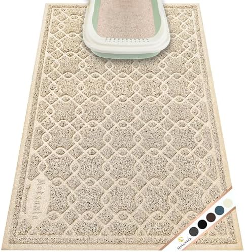35x24 Inch Large Cat Litter Box Mat, Scatter Control, Waterproof by Motsamla