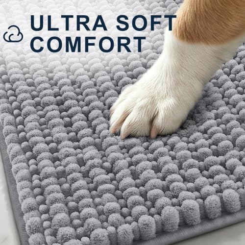 Smiry Dog Door Mat for Muddy Paws 30x20, Ultra Absorbent Chenille Doormat - Image 3