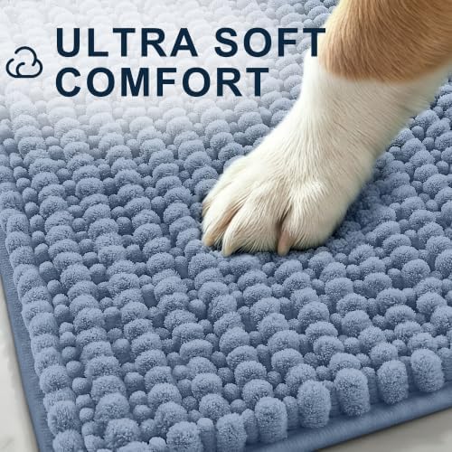 Smiry Dog Door Mat for Muddy Paws 48x30, Ultra Absorbent Chenille Doormat - Image 3