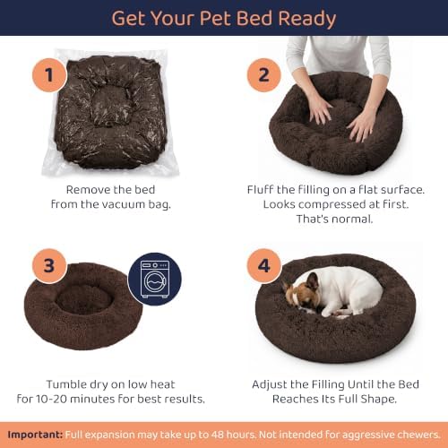 Calming Donut Dog Bed for Small Dogs, Round Dog Bed for Medium & Large Dogs - Image 4