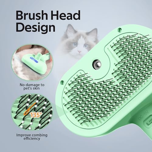 Pet Grooming Brush with Electronic Mist Spray - Image 4
