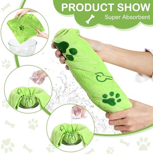 8 Pcs Dog Towel for Drying, 40 x 24 Inch, Dog Paw and Bone - Image 3