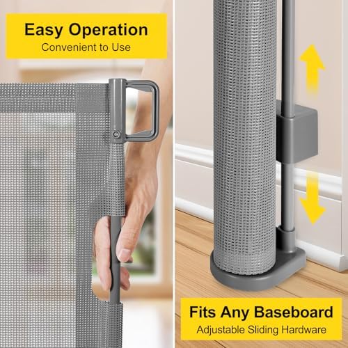 Reinforced 42" Extra Tall Retractable Baby Gates, Extends up to 60" Wide - Image 6
