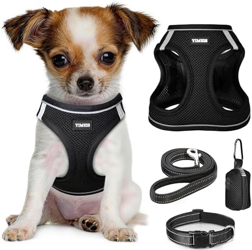 No Pull Dog Puppy Harness and Leash Set Reflective Mesh Vest X-Small by YIMEIS