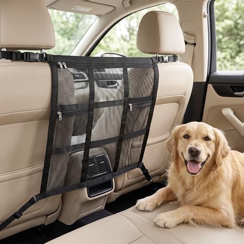 Dog Car Barrier, 2-Ply Reinforced Mesh, Top/Bottom Adjustable Straps by Unknown
