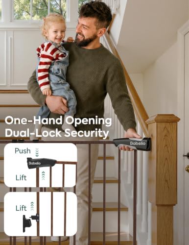 Babelio 34" Extra Tall No Bottom Bar Baby Gate - Image 3