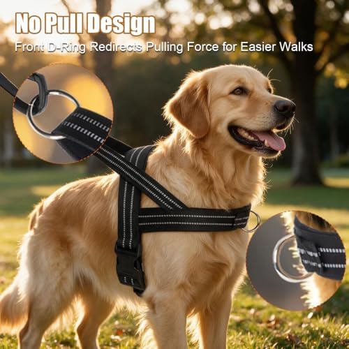 No Pull Dog Harness Front Clip, Escape Proof Dog Harness, Reflective Durable - Image 2