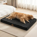 Patas Lague Orthopedic Large Dog Bed Washable Pet Crate Mat 48''X30'' Black by PatasLague