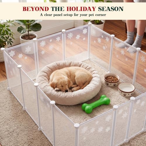 Yookeer Christmas Tree Fences, 12 Panels Clear Pet Fence for Christmas Tree - Image 6