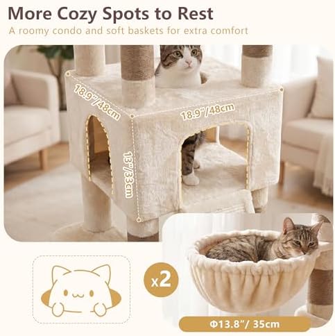 Heybly Cat Tree, 82.7″ Extra Tall Cat Tower - Image 4