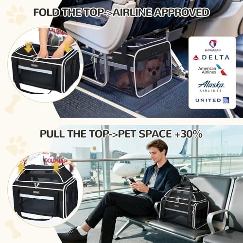 Lekereise Top-Expandable Pet Carrier 17x11x9.5 Inch Alaska Hawaiian Airline - Image 5