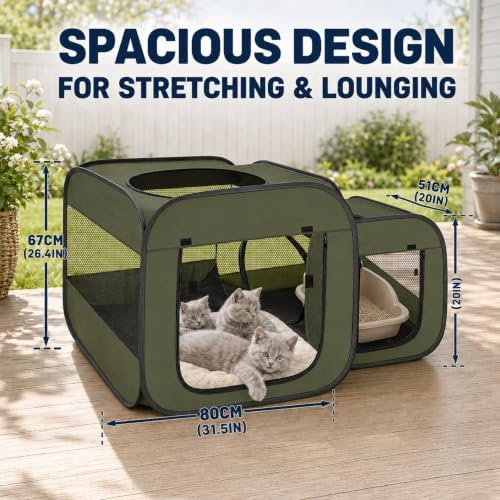 Tailtastic 2-Room Cat Playpen, Portable Indoor/Outdoor Enclosure - Image 3