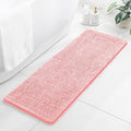 Chenille Bathroom Runner Rug 17"x47" Pink, Plush Bath Mat by Kildoss