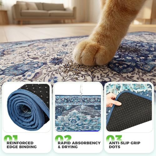 Hompet Cat Litter Mat 2 Pack, 36x36 Large Machine Washable Trapping Mats - Image 5