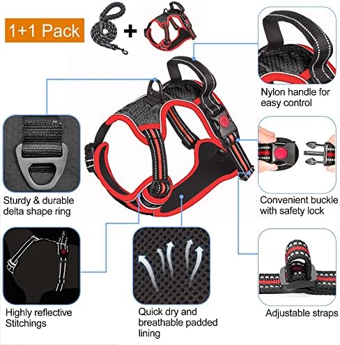 tobeDRI No Pull Dog Harness Adjustable Reflective Oxford Easy Control Medium - Image 3