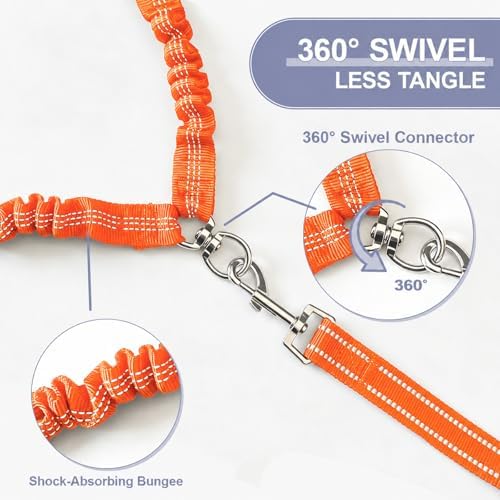 Double Dog Leash Padded Handle 360°Swivel No Tangle Dual Leash - Image 3