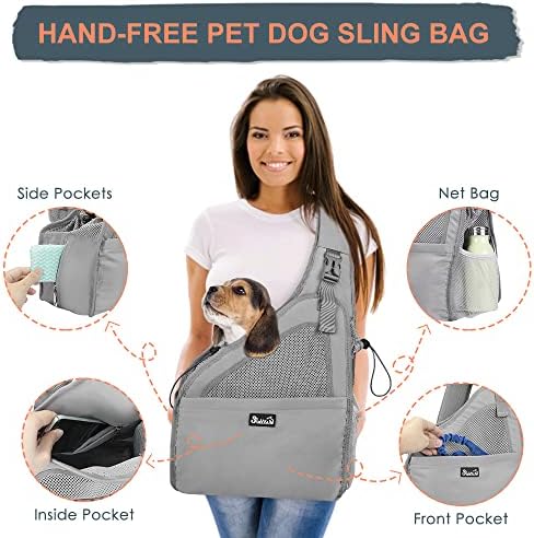 Lukovee Pet Sling, Hands Free Hard Bottom Papoose - Image 3