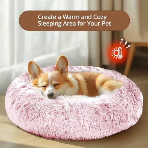 JOLLYVOGUE Calming Dog Beds Large Sized Dog, 36in Donut Washable Large Pet Bed - Image 4
