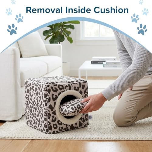 Cat House - Indoor Bed with Removable Foam Cushion - Cat Cave - Image 4