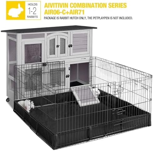 Aivituvin Two Story Rabbit Hutch Bunny Cage - Image 5