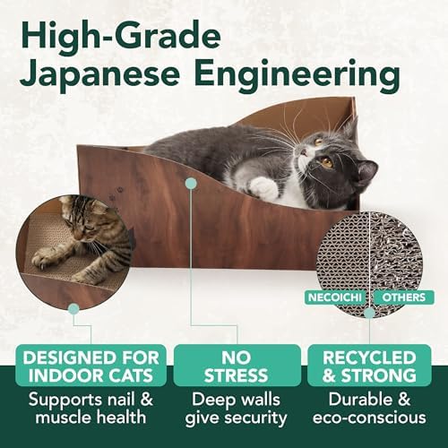 Necoichi Hideaway Cat Scratcher Box — Extra Large | Horizontal Scratch Pad + - Image 4