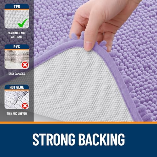 OLANLY Bathroom Runner Rugs 59x24, Extra Soft Absorbent Chenille Bath Rugs - Image 6
