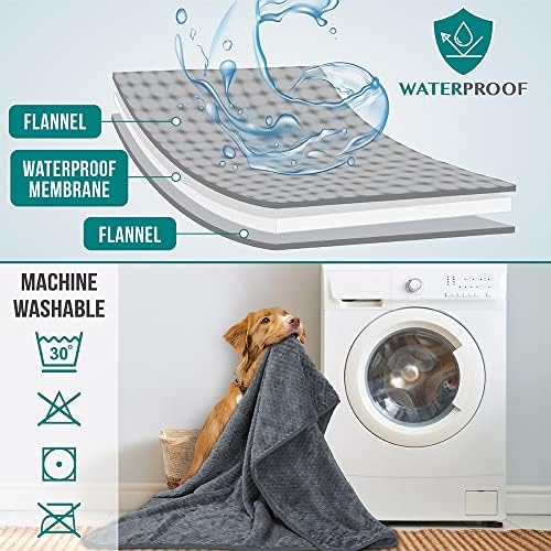 PetAmi Waterproof Dog Blanket, Leakproof Puppy Blanket, 29x40 Dark Gray - Image 4