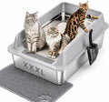 KalraMay XXXL Extra Large Stainless Steel Litter Box, Cool Gray by Unknown