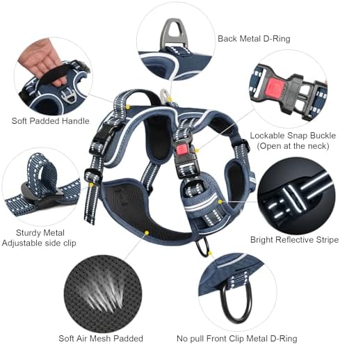 Timos Small Dog Harness, No Pull No Choke, Easy On & Off, Royal Blue - Image 4