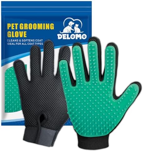 Pet Hair Removal Glove with 255 Silicone Tips by DELOMO