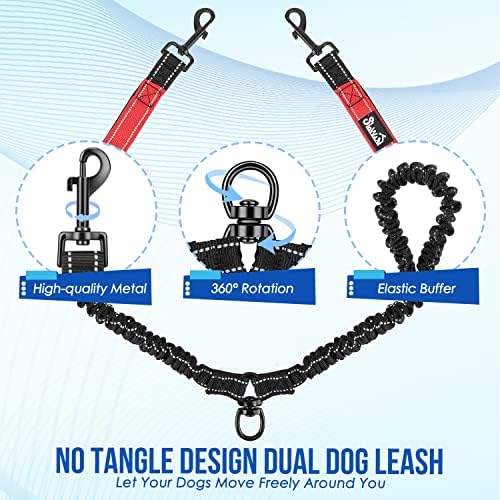 SlowTon Double Leash for Two Dogs, No Tangle & - Image 5