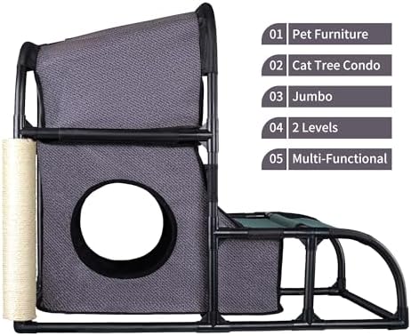 Goetland Modern Cat Condo Cat House Cat Tree Pet Furniture Large Cat Tower Bed - Image 5
