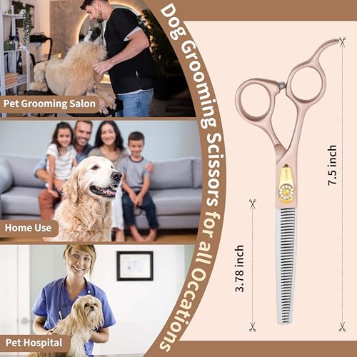 Professional Thinning Scissors for Dog Cat 7.5'' Pet Grooming Scissors 440C - Image 3