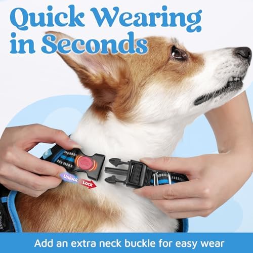 rabbitgoo Dog Harness Medium Sized, No Pull 3 Buckles Easy On & Off - Image 2